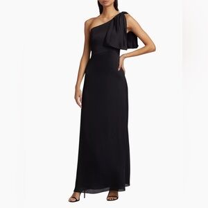 Sachin & Babi Chelsea One-Shoulder Bow Gown B373